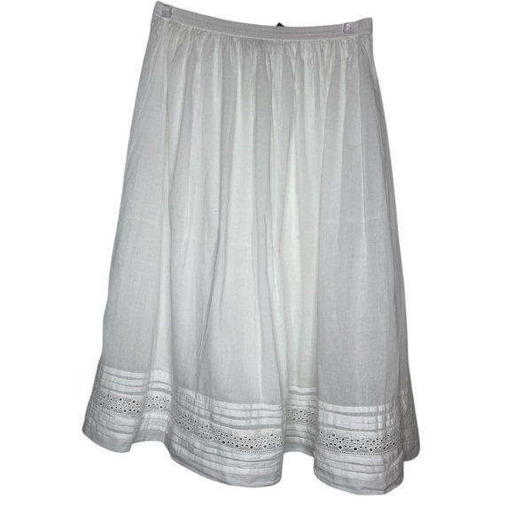 Jane Ashley Dresses & Skirts - Jane Ashley White Eyelet Hem Skirt Boho Cottage Core Flowy 
Peasant Size PXL